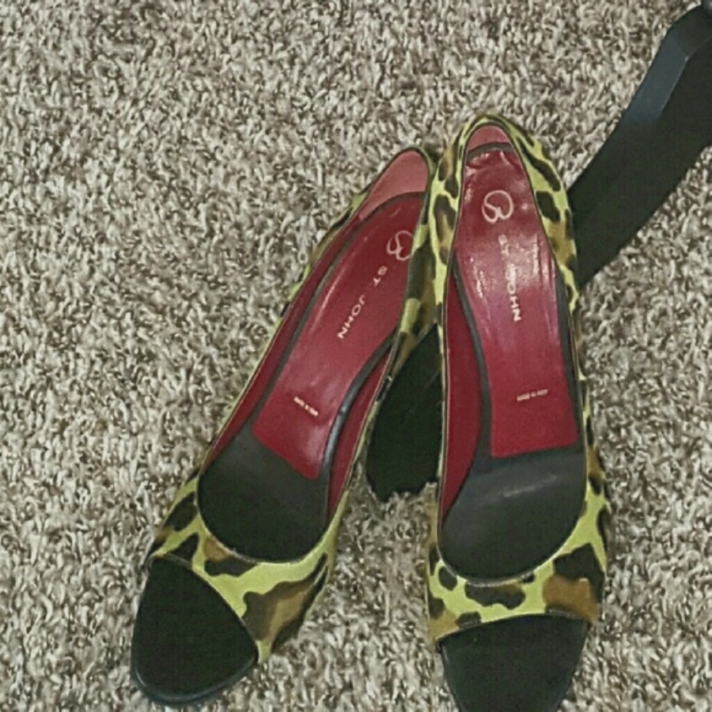 St. John open toe pumps